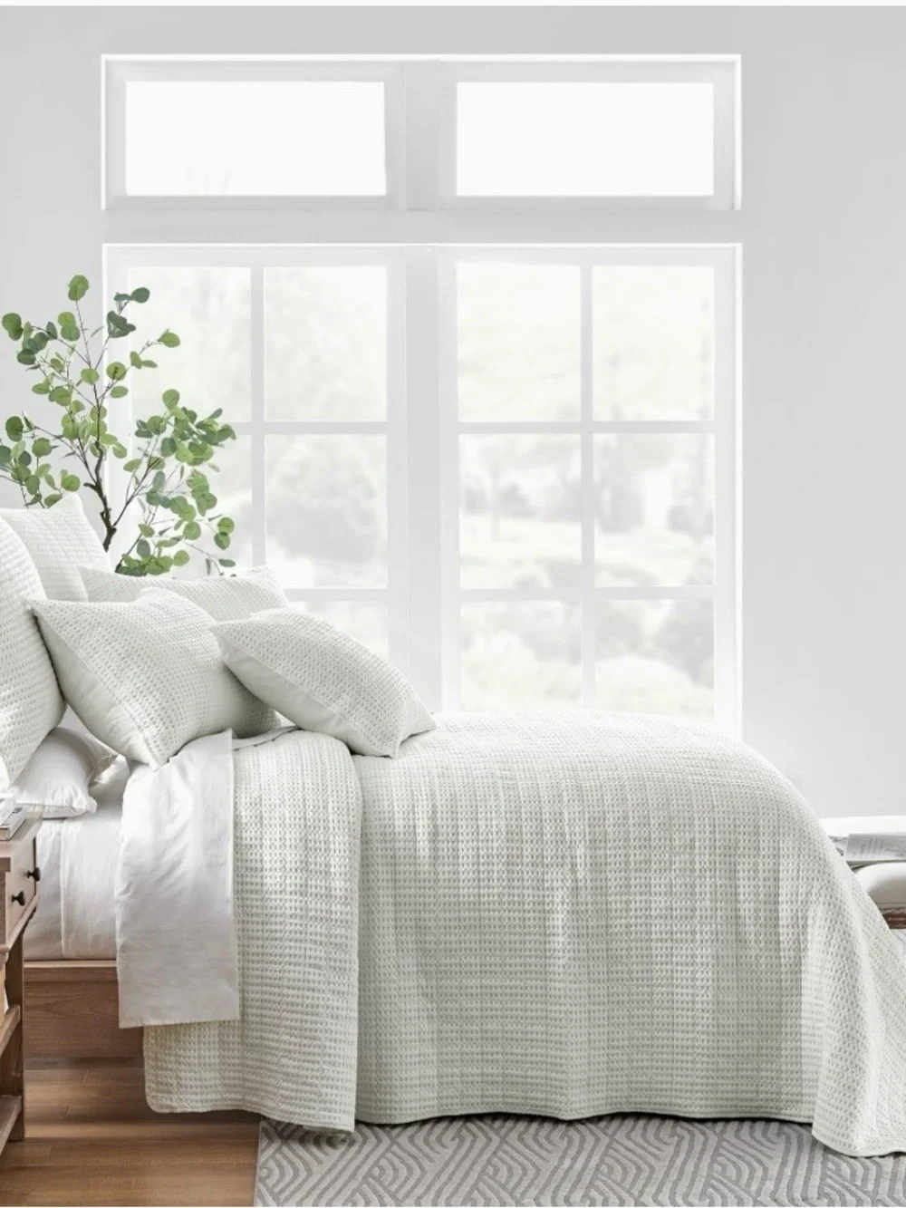 Classic White Textured Quilt / Bedspread Set by Levtex
